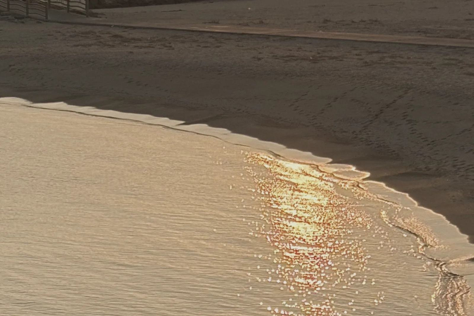 Golden evening light pooling on still water.